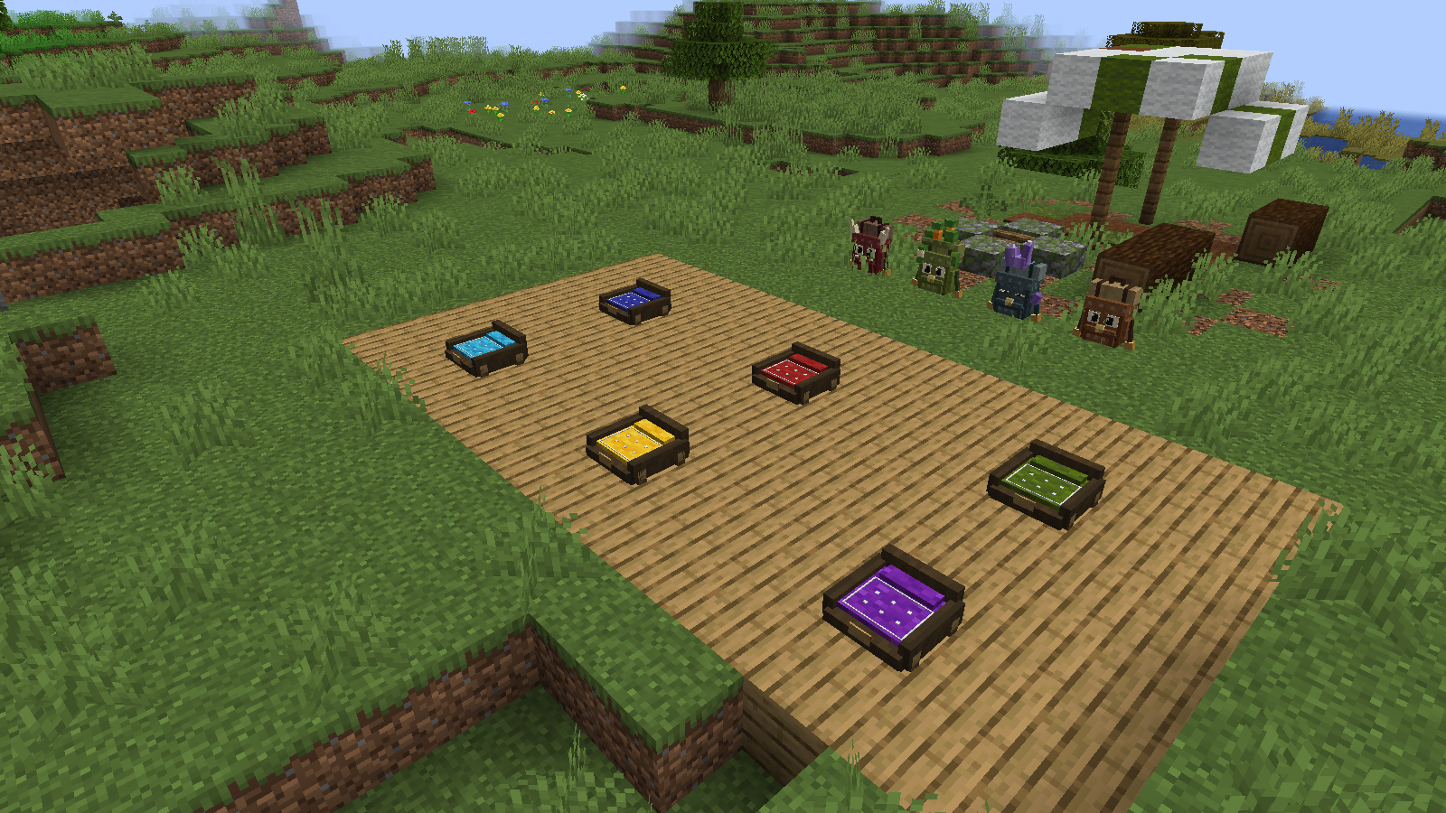 Six colours of craftable companion beds
